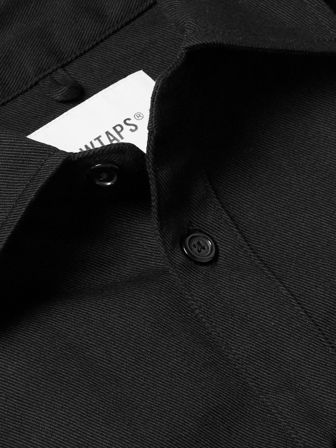 WTAPS - Wcpo Logo-Appliquéd Cotton-Gabardine Shirt - Black WTAPS