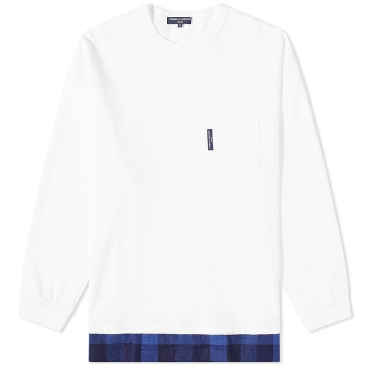 Photo: Comme des Garçons Homme Checked Hem Long Sleeve Pocket Tee