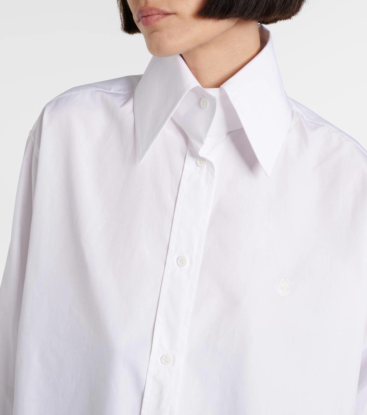Alexander Mcqueen Women White Poplin Shirt main image 1