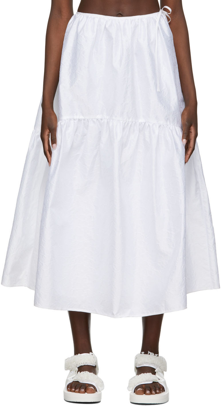 Cecilie Bahnsen White Matelassé Rosemary Skirt Cecilie Bahnsen