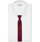 Brioni - 6cm Reversible Knitted Silk and Linen-Blend Tie - Men - Burgundy