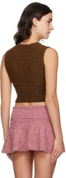 GUIZIO Brown Heart Scallop Vest