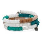 Isabel Marant Green and White Shell Wrap Bracelet