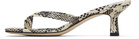 Aeyde Off-White & Black Wilma Leather Thong Heeled Sandals