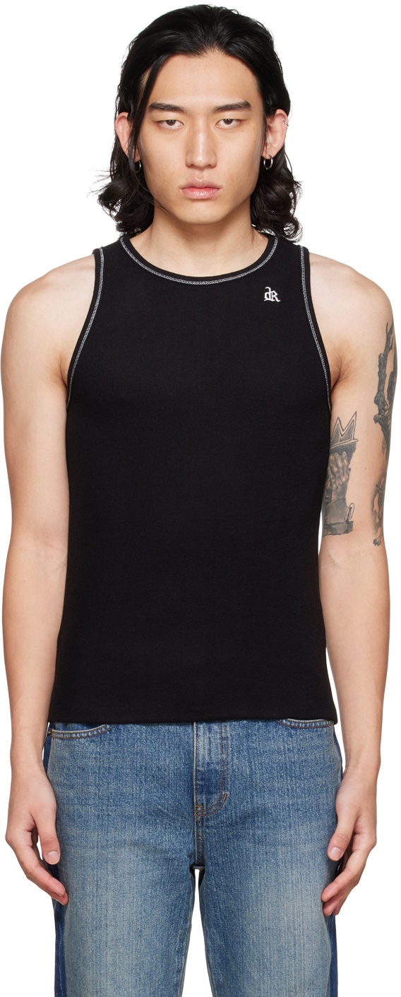 Photo: DRAE SSENSE Exclusive Black Embroidered Tank Top