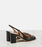 Gucci Horsebit leather slingback pumps