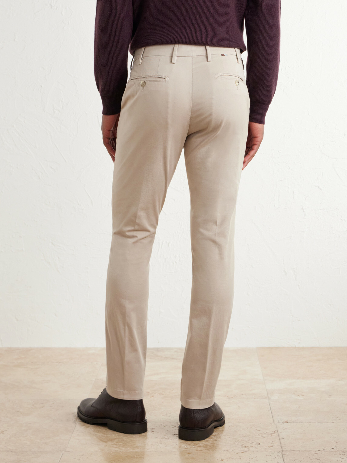 Canali - Tapered Stretch Cotton-Twill Trousers - Neutrals