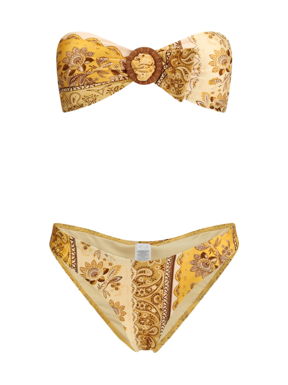 【Zimmermann】Wylie Wide Link printed swimsuit ZIMMERMANN Wylie strapless cutout tie-detailed printed