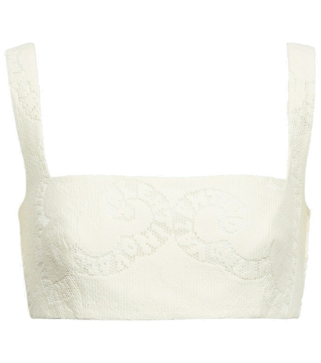 【Valentino】 Embroideredコットンブレンドブラレット Valentino Embroidered cotton-blend bralette Valentino