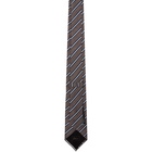 Brioni Brown and Navy Silk Regimental Tie