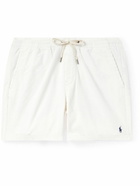 Polo Ralph Lauren - Prepster Straight-Leg Logo-Embroidered Cotton-Corduroy Drawstring Shorts - White