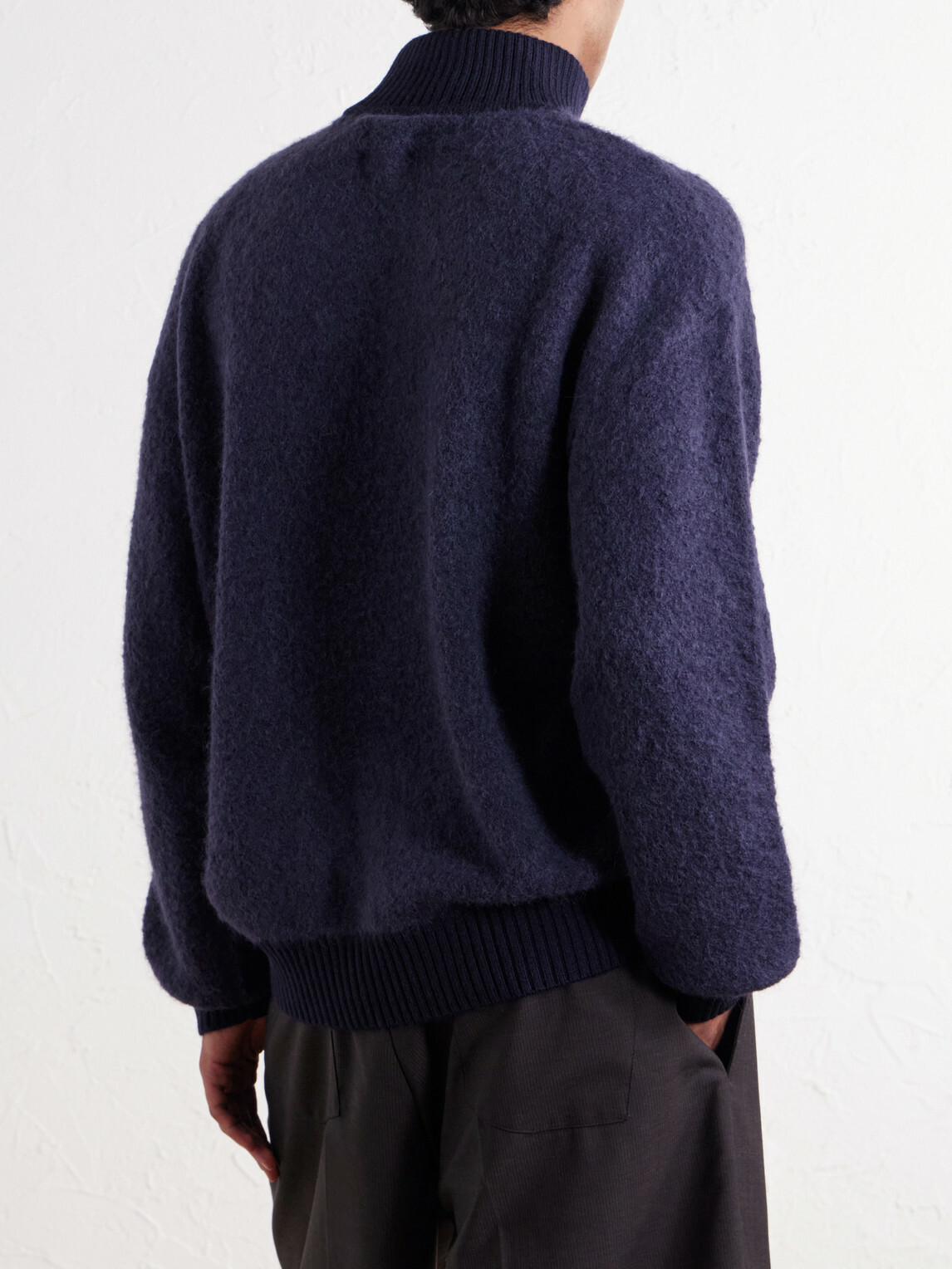 Aimé Leon Dore - Wool-Blend Felt Half-Zip Sweater - Blue