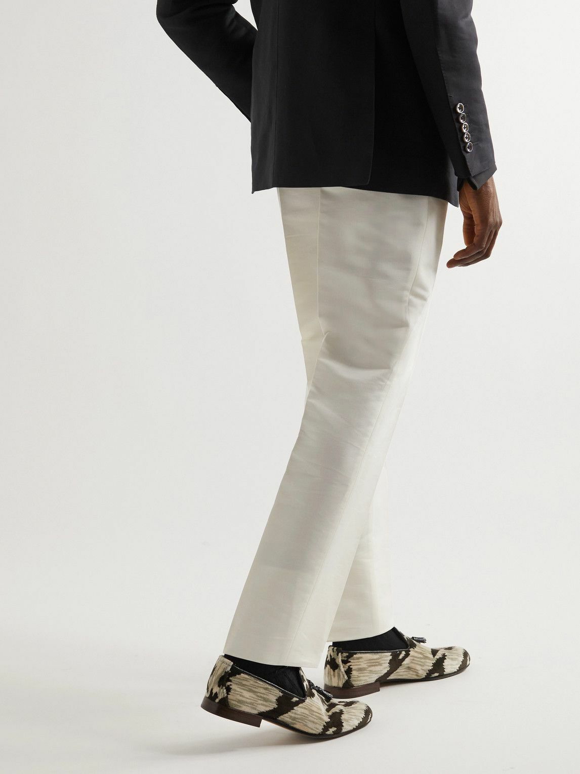 Shelton pleated pants in neutrals - Tom Ford