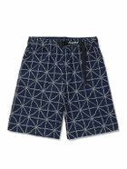 KAPITAL - Dojo Easy Wide-Leg Belted Embroidered Denim Shorts - Blue