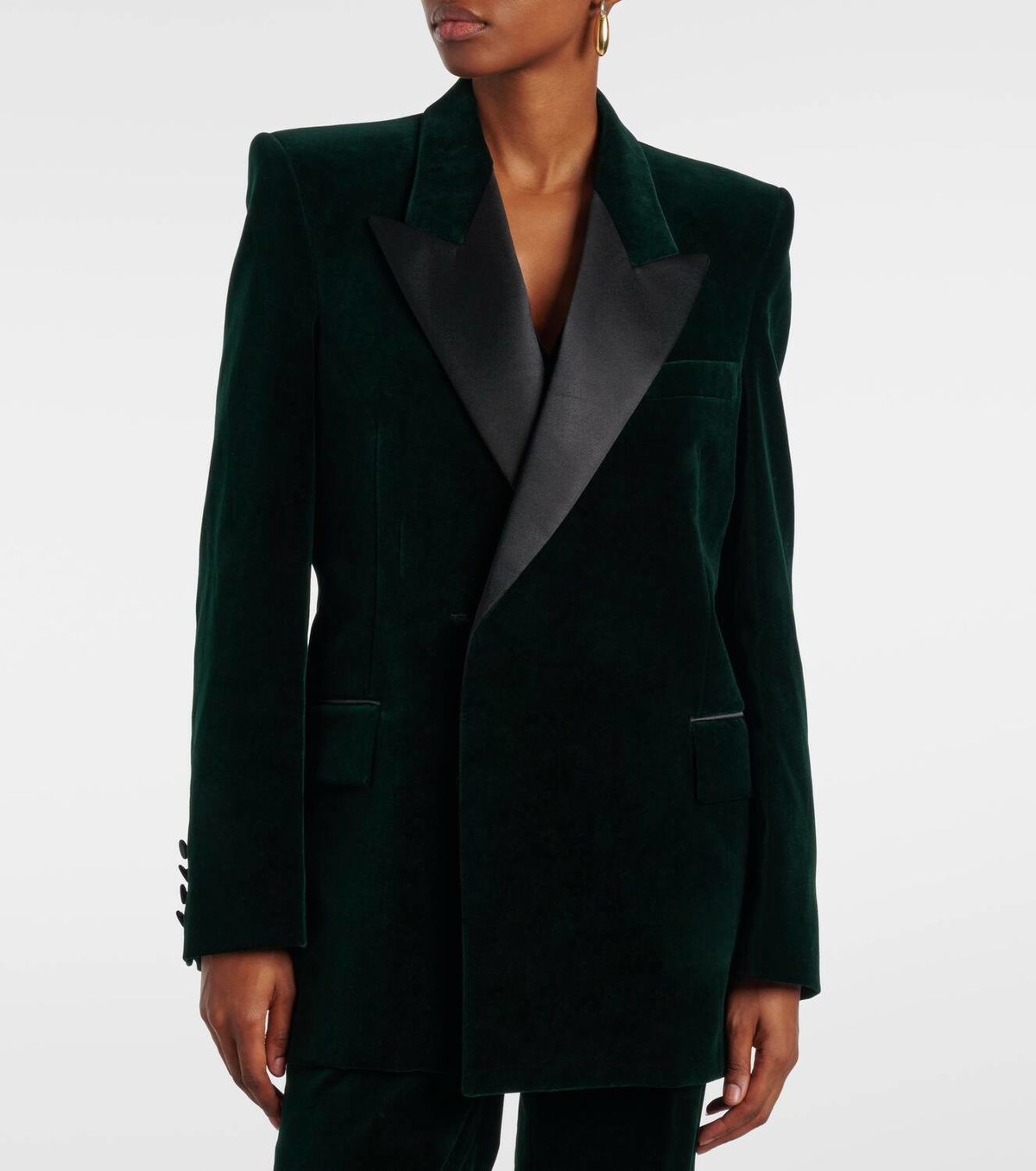 Victoria Beckham Satin-trimmed velvet blazer Victoria Beckham