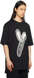 Y-3 Black Brushstroke Graphic T-Shirt