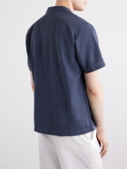 3sixteen - Convertible-collar Linen and Cotton-Blend Shirt - Blue