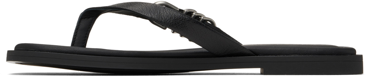 rag & bone Black Gia Leather Thong Sandals