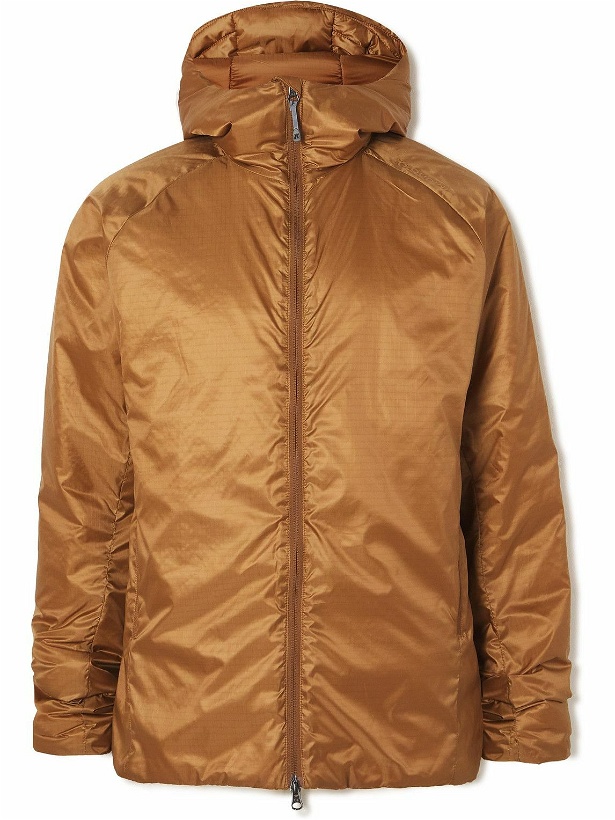 Photo: Houdini - Dunfri Packable Padded Recycled Ripstop Hooded Ski Jacket - Brown