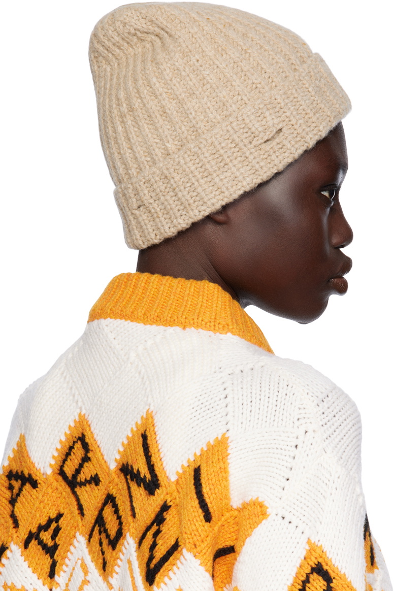Marni Beige Shetland Wool Beanie