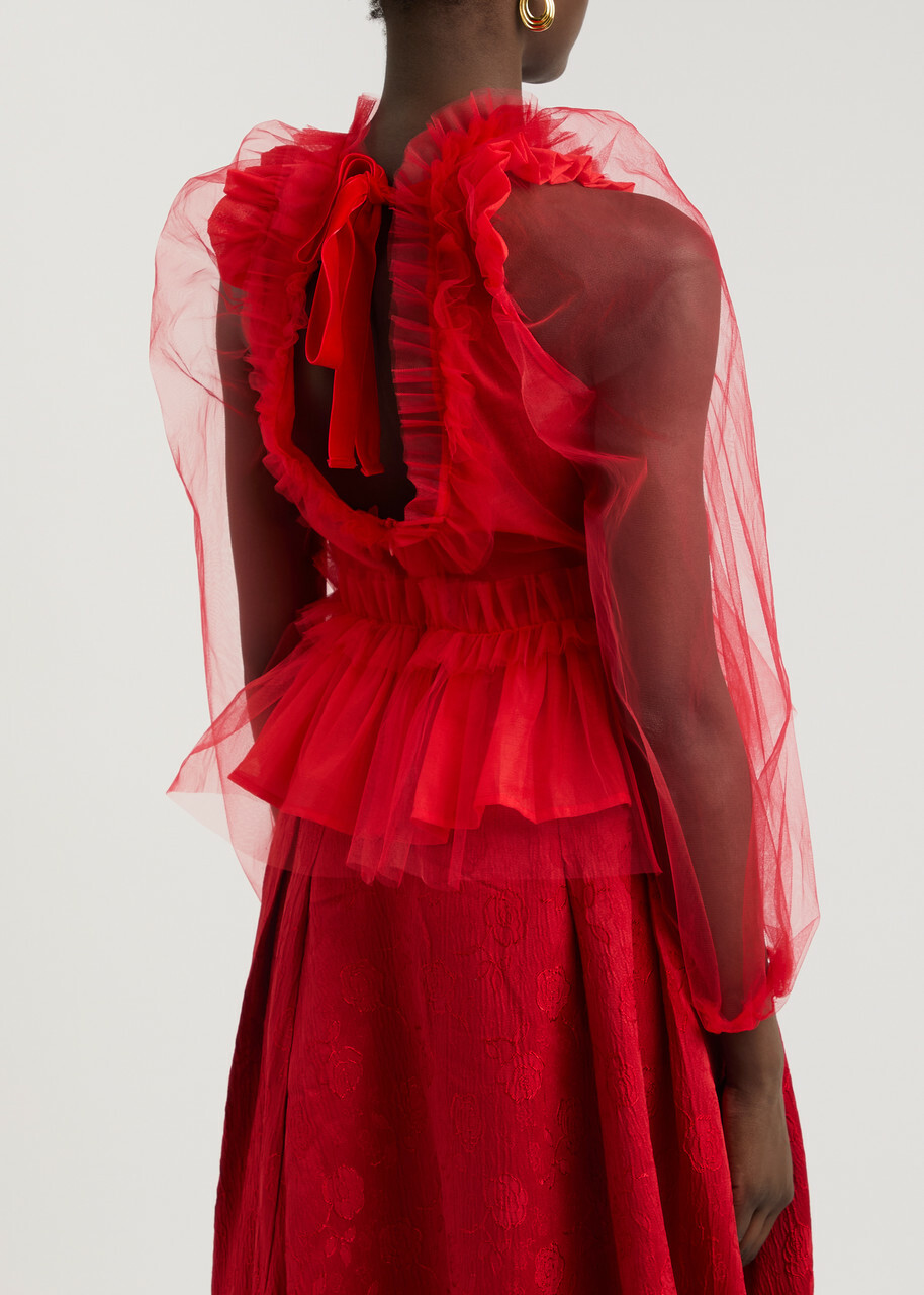 Sister Jane Palace Ruffled Tulle top Red Sister Jane