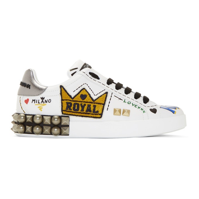 Photo: Dolce and Gabbana White Kings Of Love Sneakers