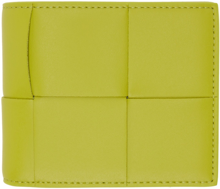 Photo: Bottega Veneta Yellow Intrecciato Bifold Coin Pouch Wallet