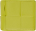 Bottega Veneta Yellow Intrecciato Bifold Coin Pouch Wallet