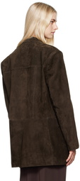 Magda Butrym Brown Paneled Leather Jacket