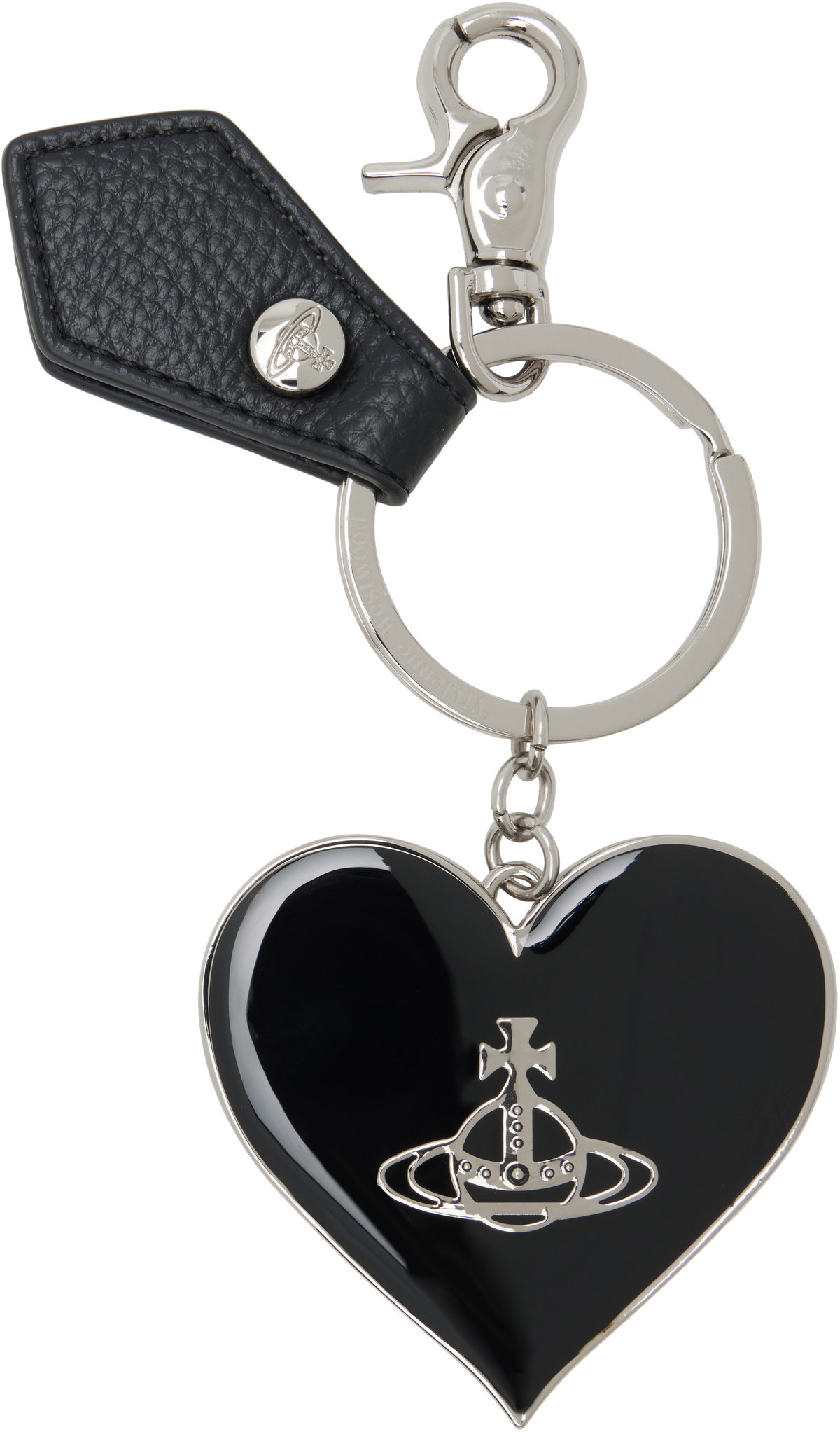 Vivienne Westwood Black Mirror Heart Orb Keychain Vivienne Westwood