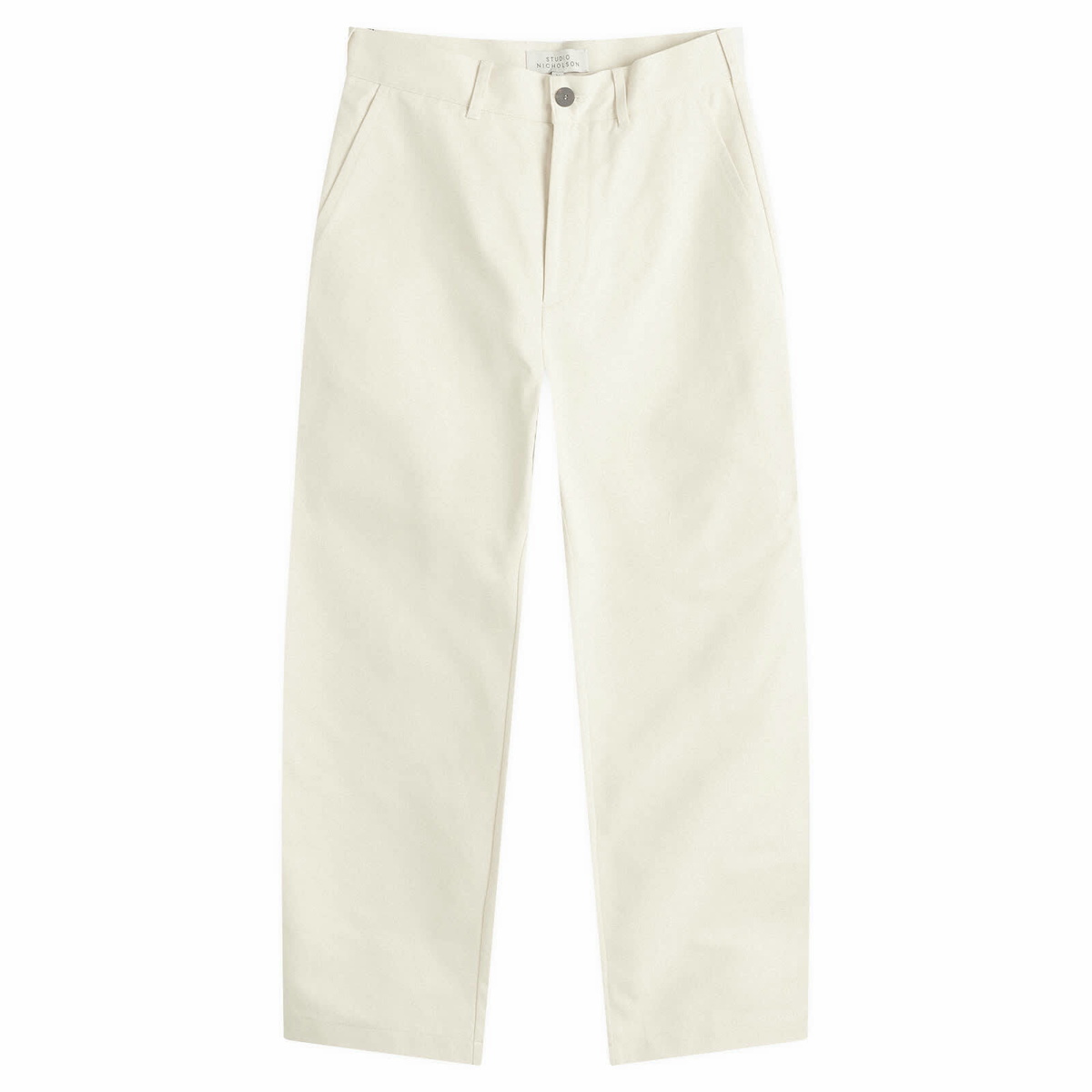 Studio Nicholson Men's Sorte Deep Pleat Volume Twill Pants in Cream Studio  Nicholson