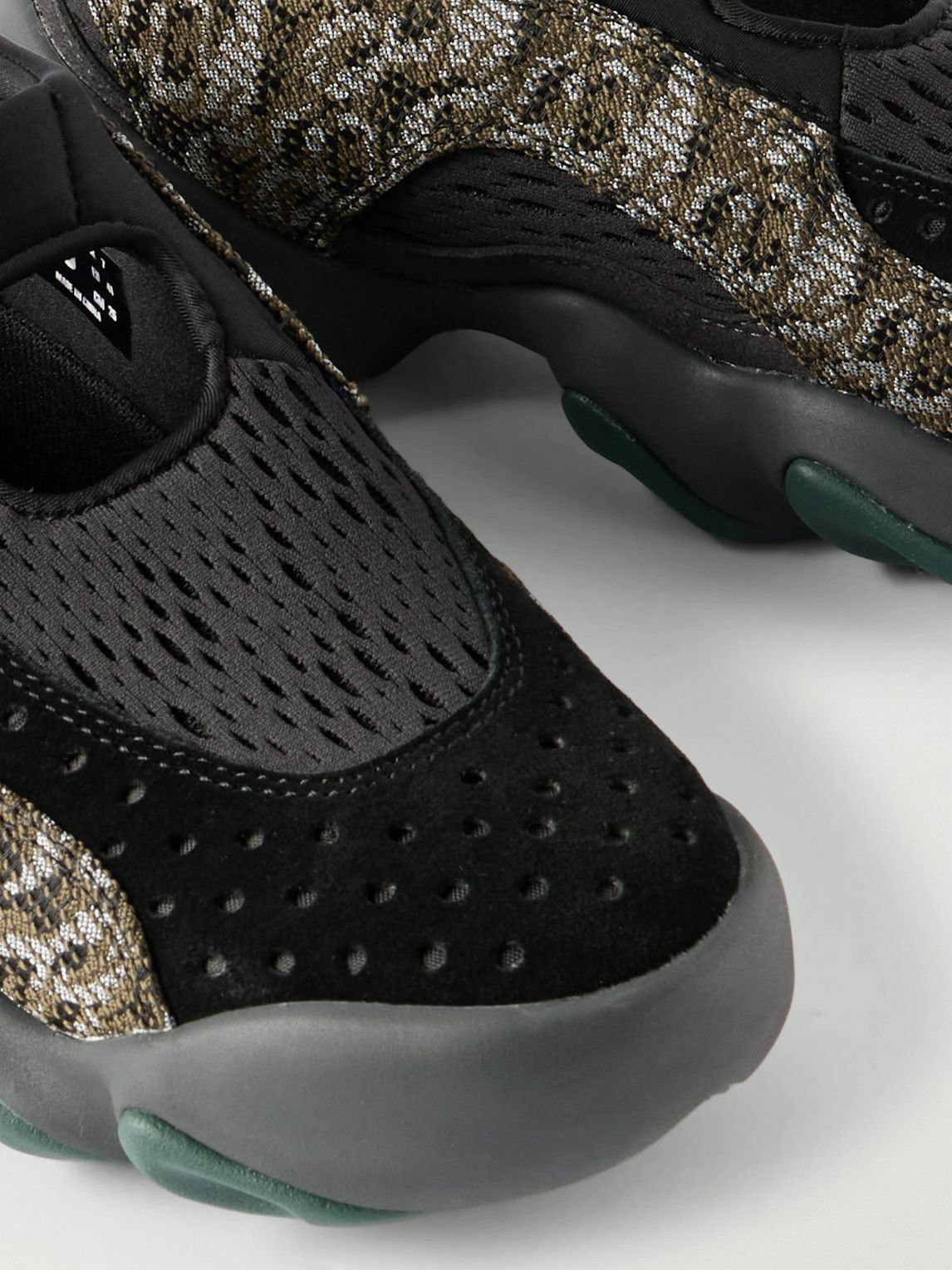Oakley Factory - Flesh Jacquard-Knit, Suede and Mesh Slip-On Sneakers - Green