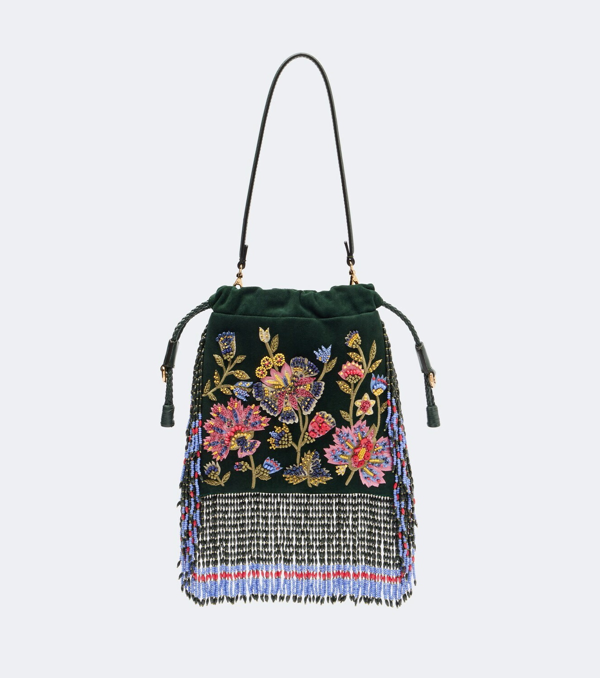 Etro Kalispera Small beaded suede shoulder bag