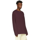 Essentials Burgundy Boxy Long Sleeve T-Shirt