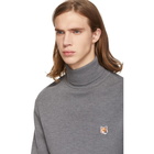 Maison Kitsune Grey Fox Head Turtleneck Sweater