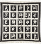 Burberry Black & White Mythical Alphabet Jacquard Blanket