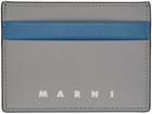 Marni Blue & Gray Printed Card Holder