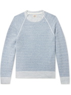 Faherty - Herringbone Cotton-Blend Jacquard Sweatshirt - Blue