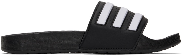 Photo: adidas Originals Black Adilette Boost Slides
