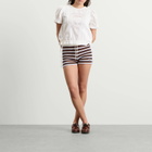 Adidas Women's Striped Terry Mini Shorts in Multicolor/Crystal Sky