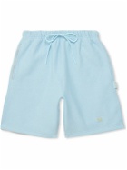 Abc. 123. - Wide-Leg Logo-Detailed Cotton-Blend Jersey Drawstring Shorts - Blue