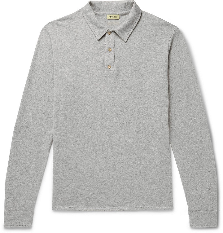 Photo: De Bonne Facture - Mélange Cotton-Jersey Polo Shirt - Gray