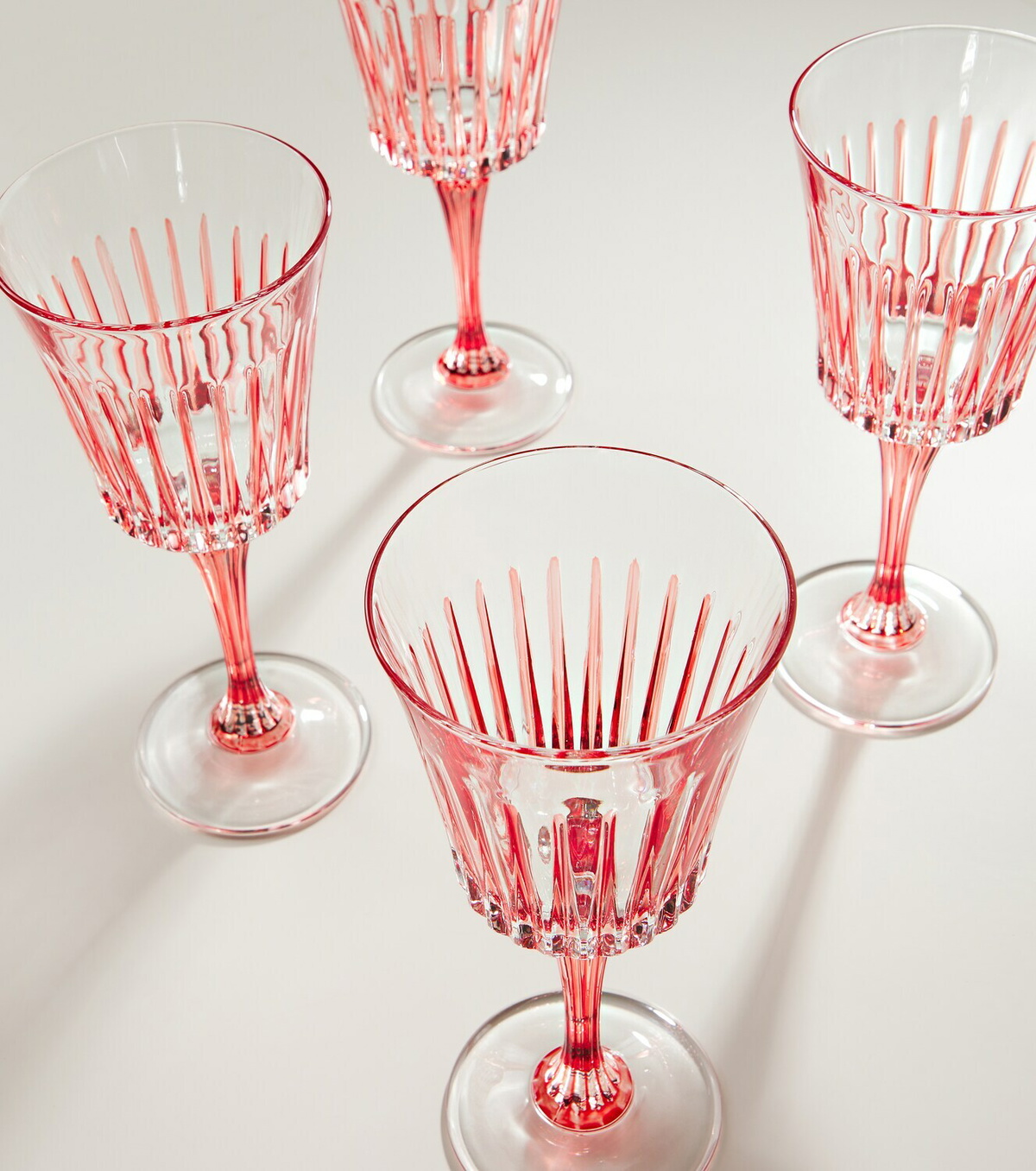Les-Ottomans Set of 4 striped crystal wine glasses