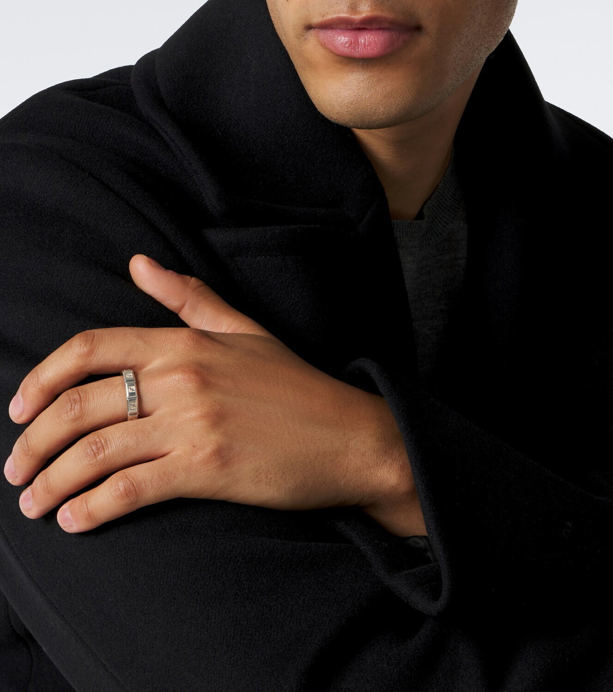 Fendi FF sterling silver ring