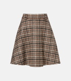 Brunello Cucinelli Houndstooth wool and alpaca-blend miniskirt