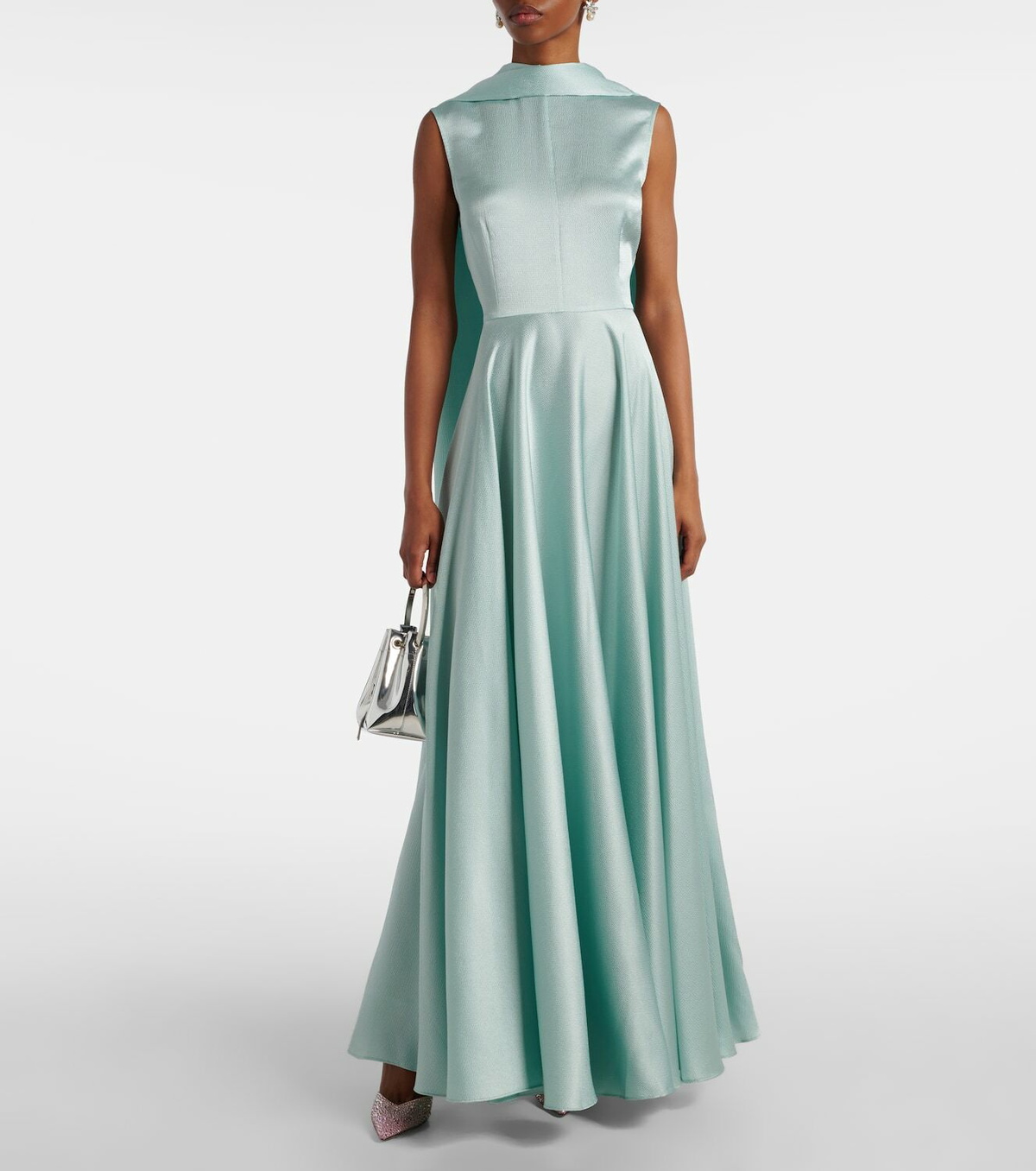 SOLACE LONDON Emelia スカーフ サテン ロング ドレス 関税込 Solace London Emelia scarf-detail satin gown Solace London