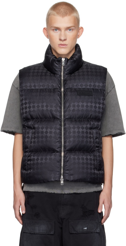 Photo: AMIRI Black MA Quad Jacquard Down Vest