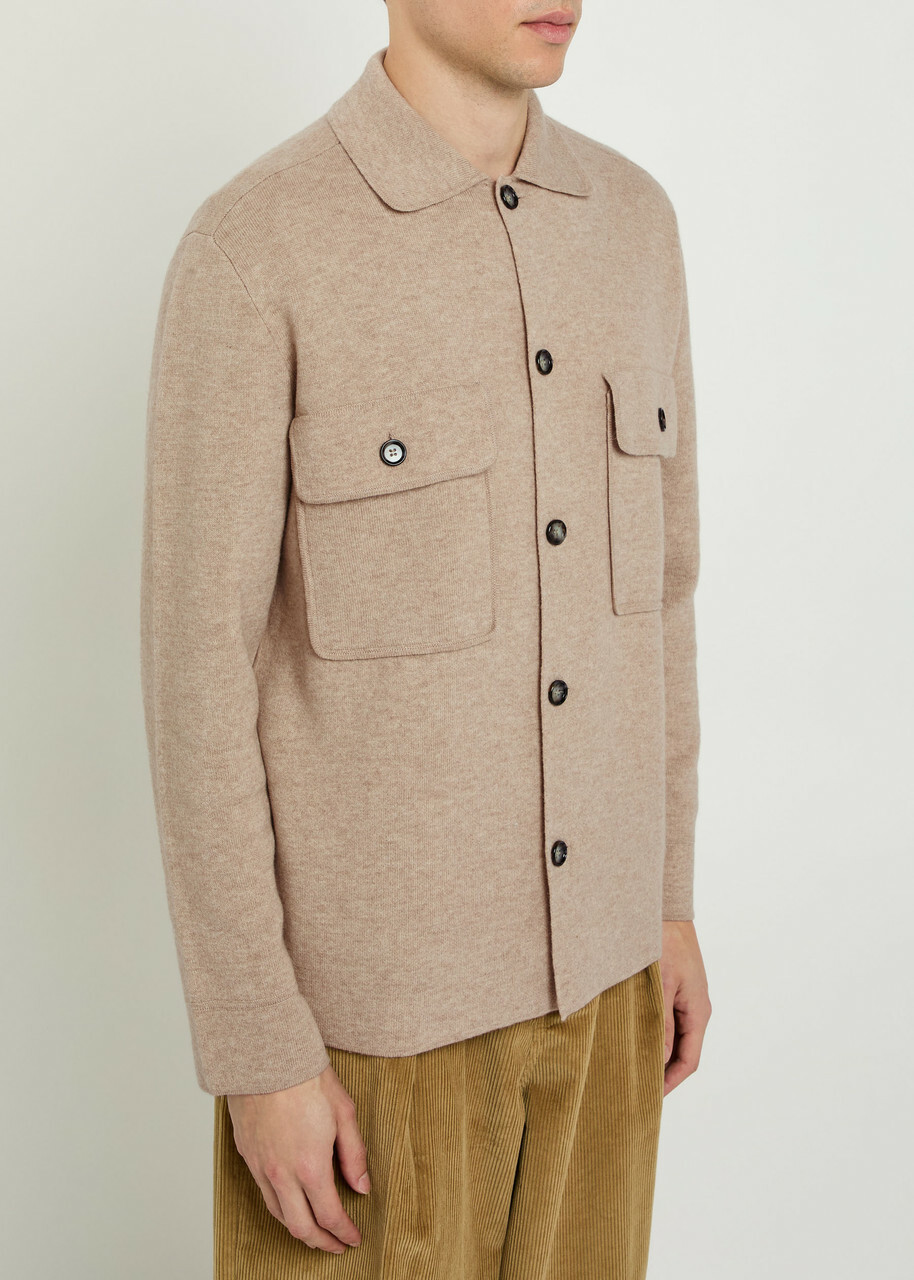 Allude Wool and Cashmere-blend Overshirt Beige