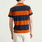YMC Men's Wild Ones Block Stripe T-Shirt in Navy/Spice