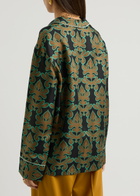 LA Double J Pajama Printed Silk-satin Shirt Multicoloured